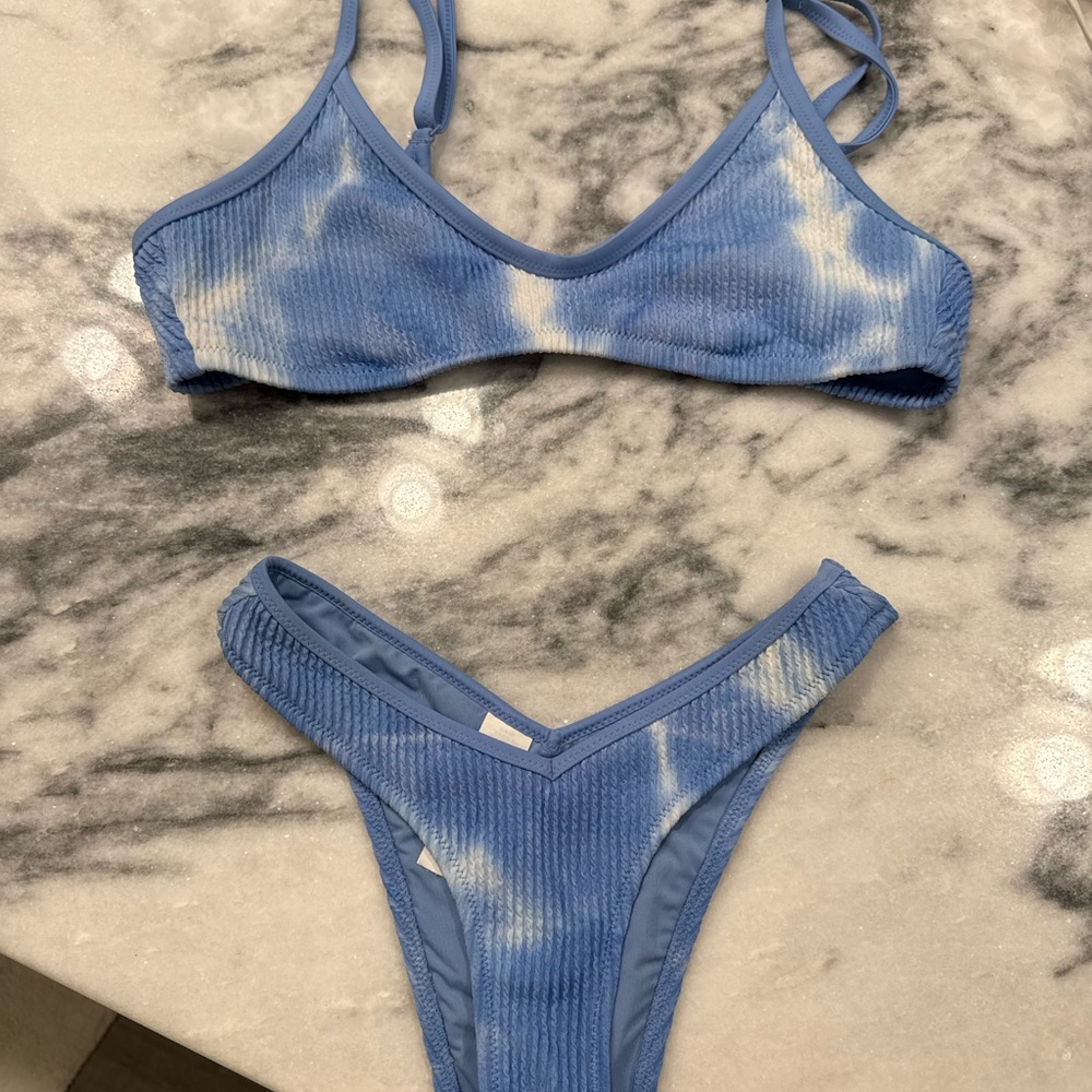 Aerie Blue Ribbed Swimwear